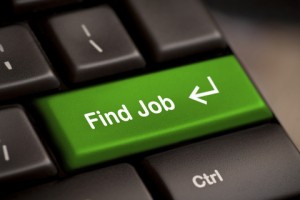 Computer keyboard with green "Find Job" button