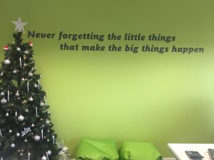 Feature wall in Watton Recruitment's new offices