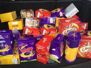 A selection of the Easter eggs donated to St Johns Hospice